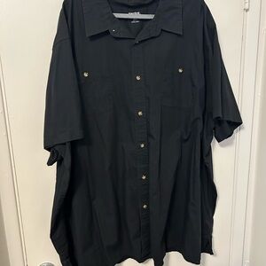Men's Black Casual Button-Down Shirt
